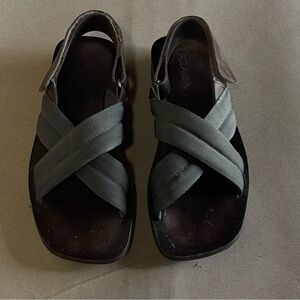 Prada Men’s Olive Crisscross Strap Leather Sandals